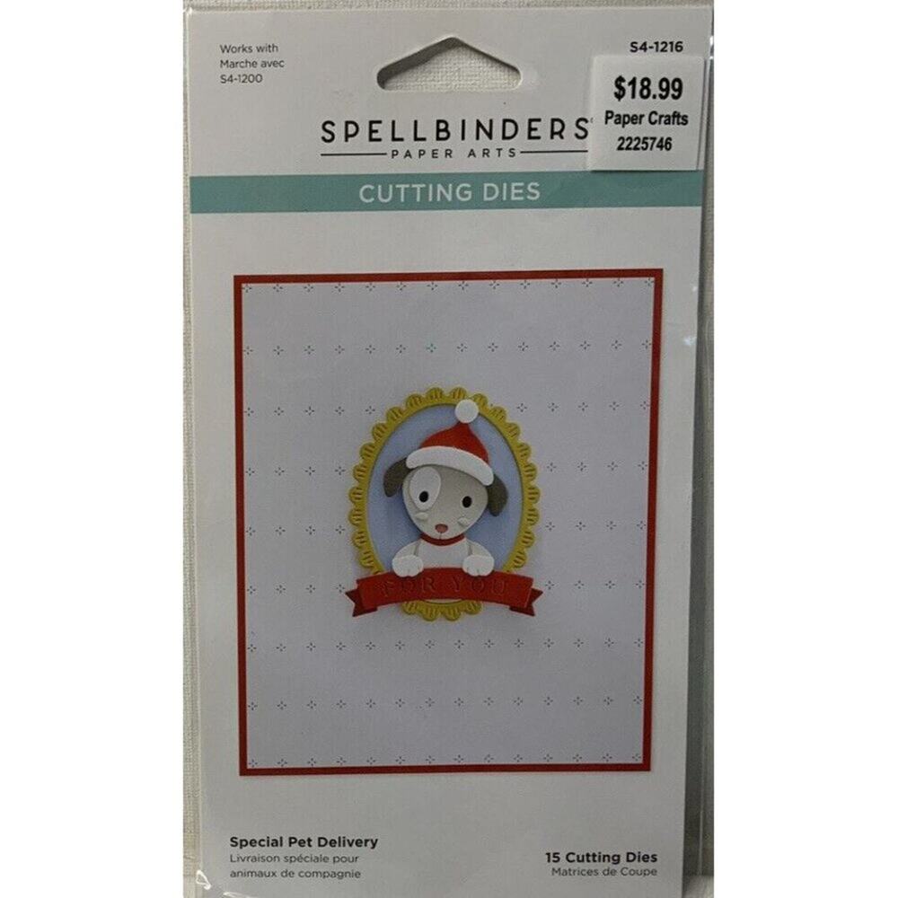 Spellbinders Cutting Dies - Special Pet Delivery, S4-1216 Frame Dog Reindeer